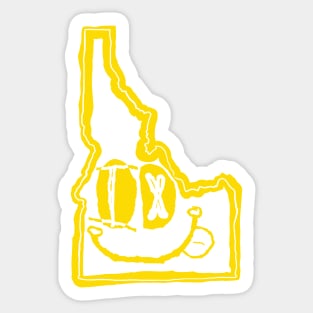 ID Eyes Idaho Grunge Smiling Face Yellow Sticker